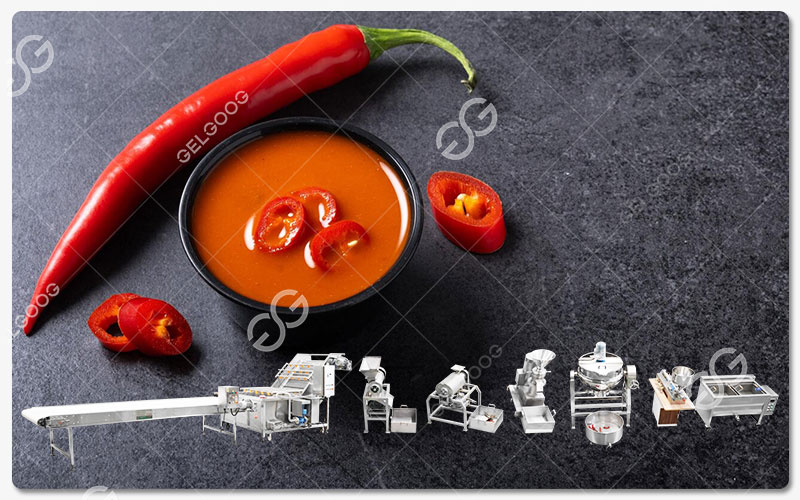Processus De Production De La Sauce Chili En Usine